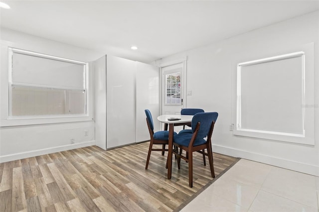 dining area featuring light hardwood / wood-style floors