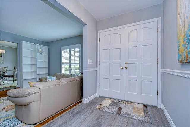 entryway featuring light hardwood / wood-style flooring