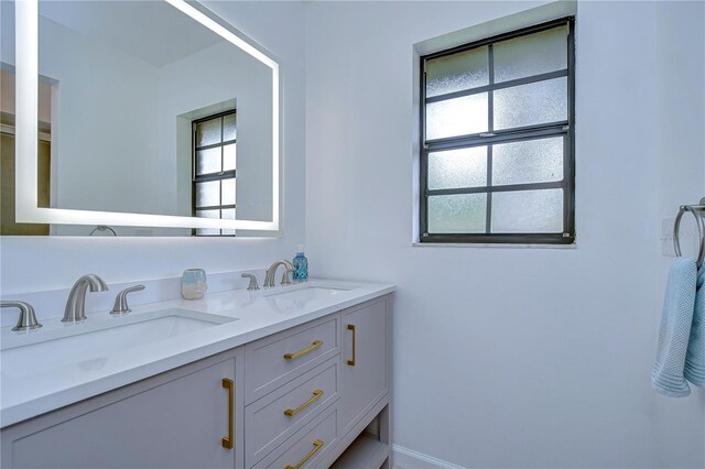 bathroom featuring vanity and a healthy amount of sunlight