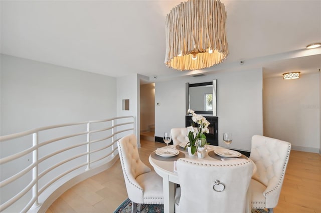 dining area featuring light hardwood / wood-style flooring