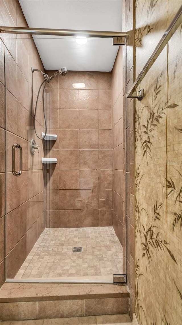 bathroom featuring walk in shower