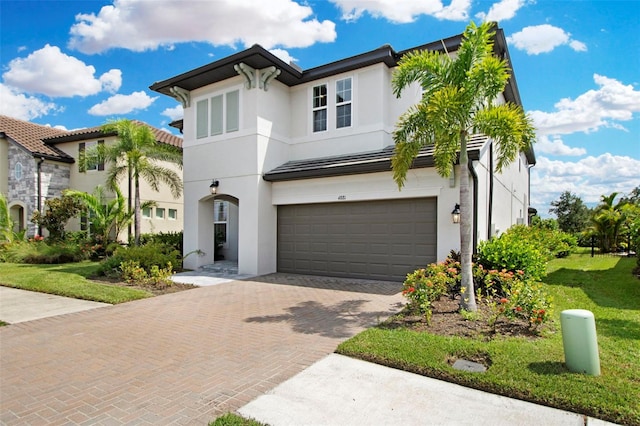 view of front of house with a garage