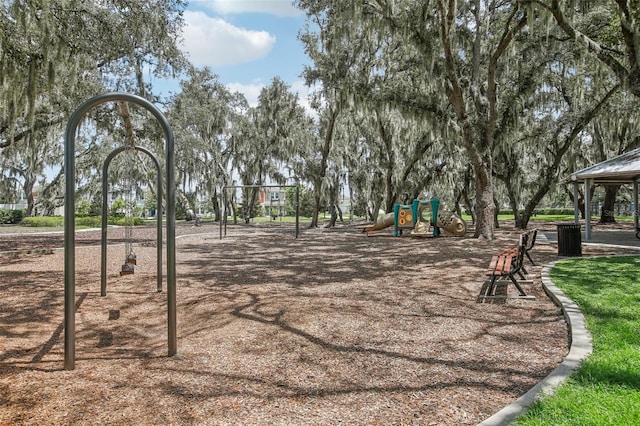 surrounding community featuring playground community and a gazebo