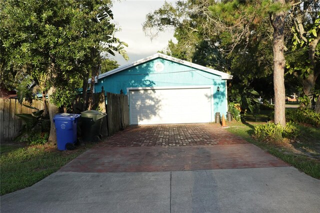 view of garage