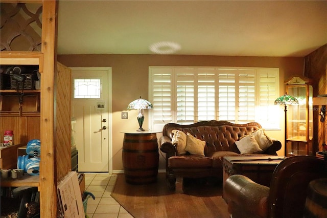 view of tiled living room