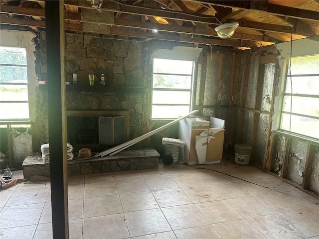 interior space featuring light tile patterned floors