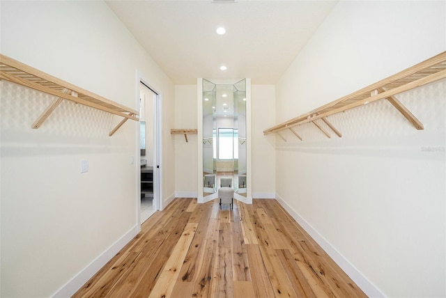 interior space with light hardwood / wood-style flooring