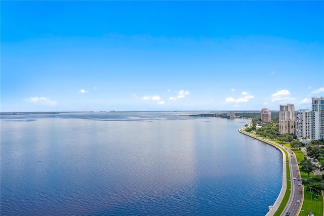 property view of water with a city view