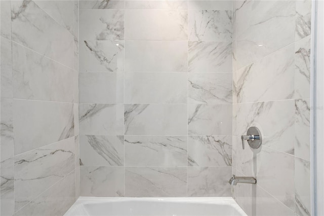 bathroom with a shower and a tub to relax in