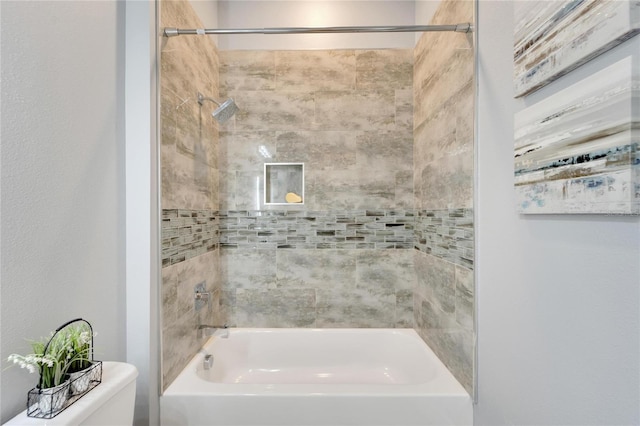 full bath with bathtub / shower combination and toilet