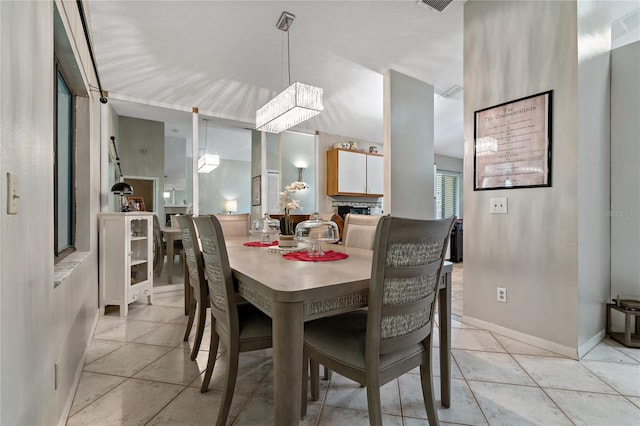 view of tiled dining space