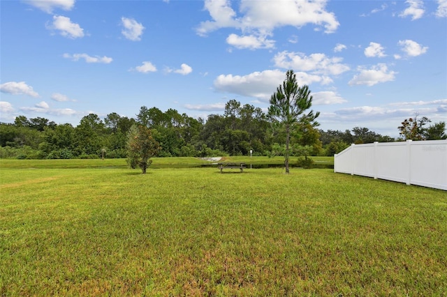 view of yard featuring fence