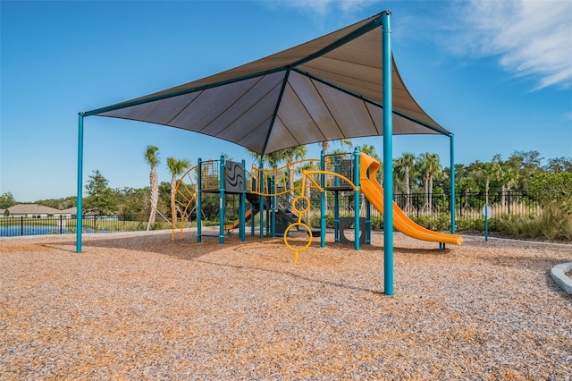 community play area with fence