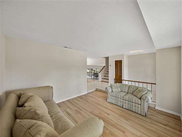 living room featuring light hardwood / wood-style flooring