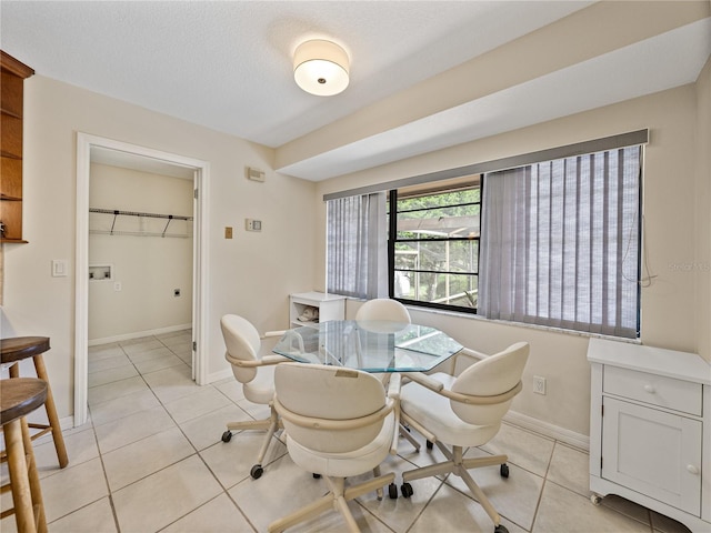 view of tiled dining room