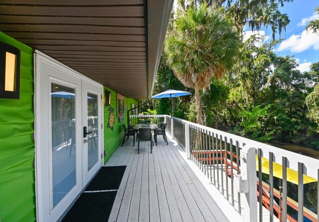 deck featuring french doors