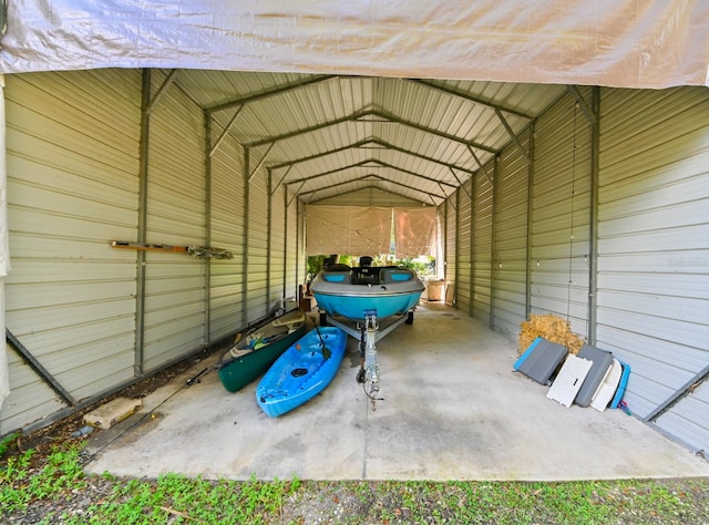 exterior space featuring a carport