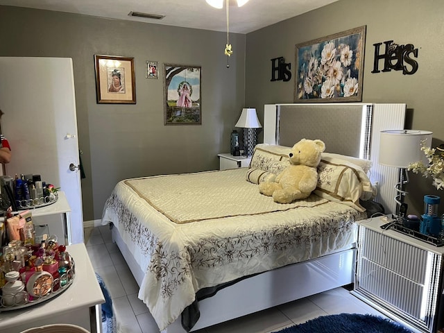 view of tiled bedroom