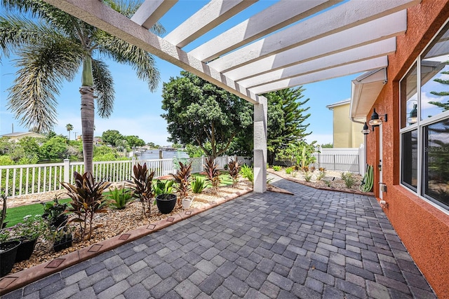 view of patio / terrace featuring a pergola