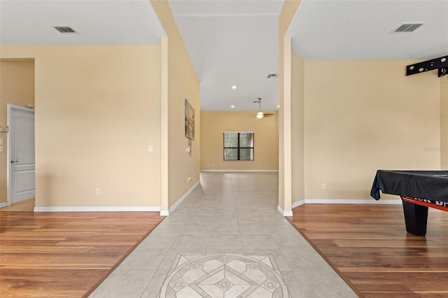 hall featuring light hardwood / wood-style floors