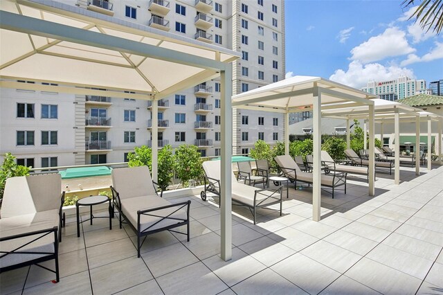 view of patio / terrace with a city view