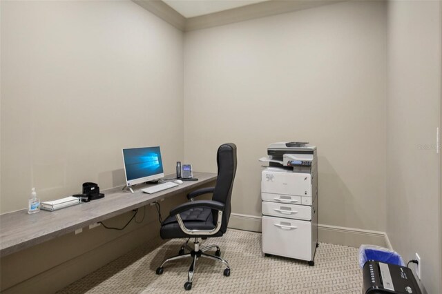 office area with baseboards