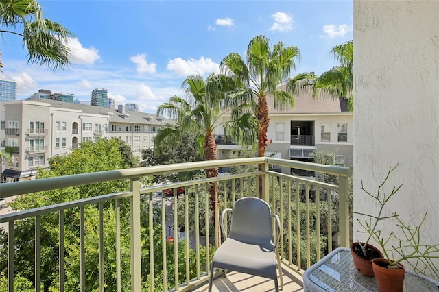 balcony with a city view