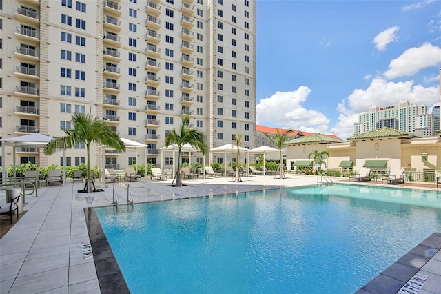 pool featuring a patio