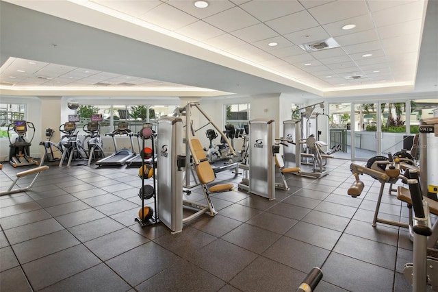450 Knights Run Ave Unit 411, Tampa, FL 33602 - gym with a tray ceiling and recessed lighting