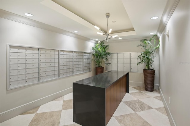 450 Knights Run Ave Unit 411, Tampa, FL 33602 - view of community featuring mail area, recessed lighting, and ornamental molding