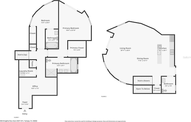 450 Knights Run Ave Unit 411, Tampa, FL 33602 - room layout