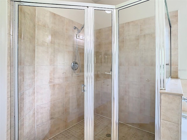 bathroom featuring walk in shower