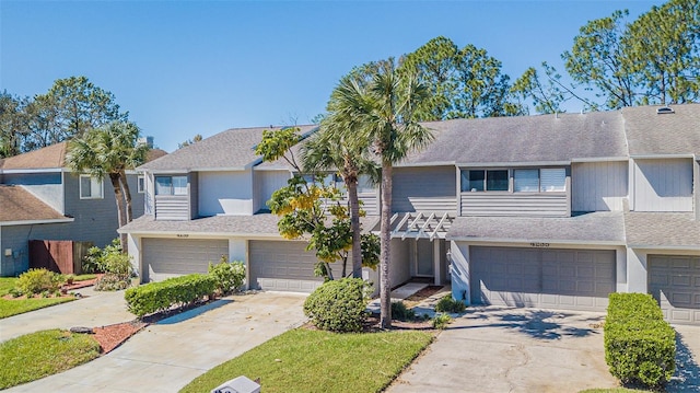 view of property featuring a garage