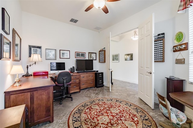 office with ceiling fan