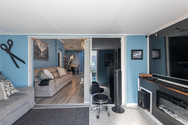 living room with wood-type flooring