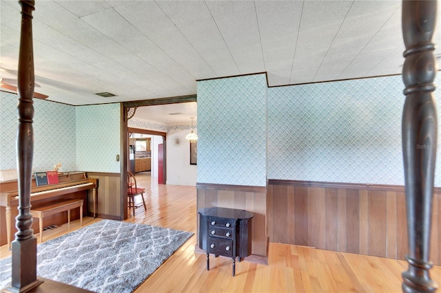 interior space with light hardwood / wood-style flooring