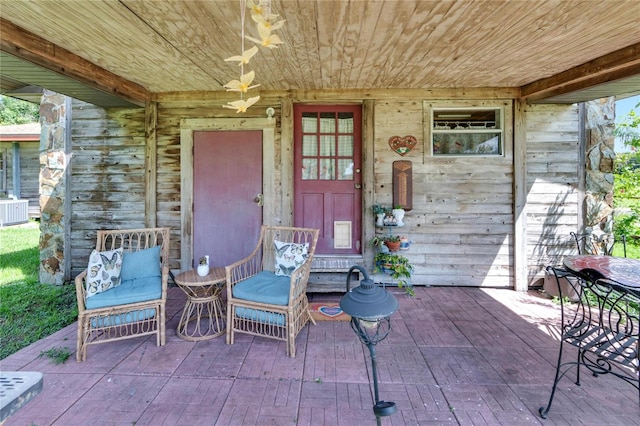 view of patio featuring central AC unit