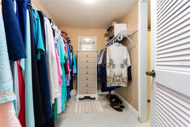 view of walk in closet