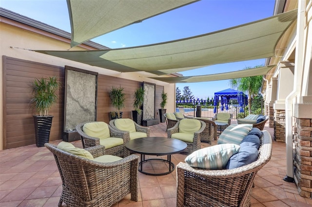 view of patio / terrace featuring an outdoor living space