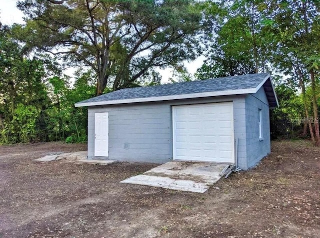 view of garage