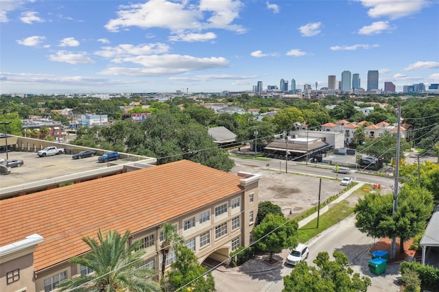 birds eye view of property featuring a view of city