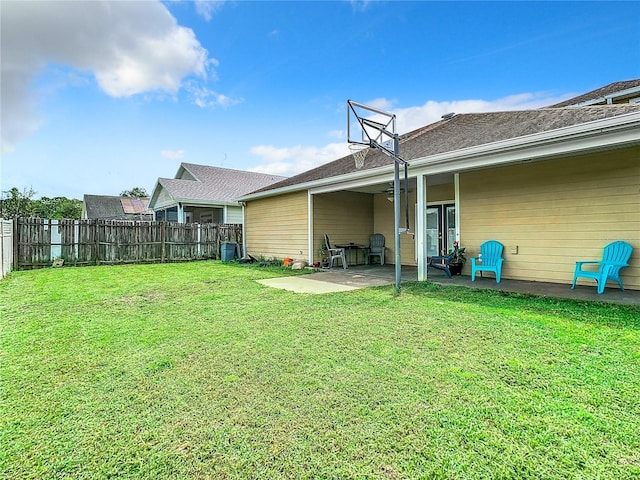 view of yard with a patio area