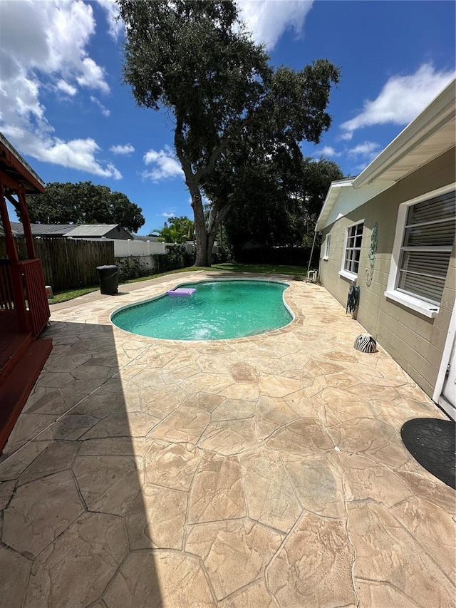 view of pool featuring a patio