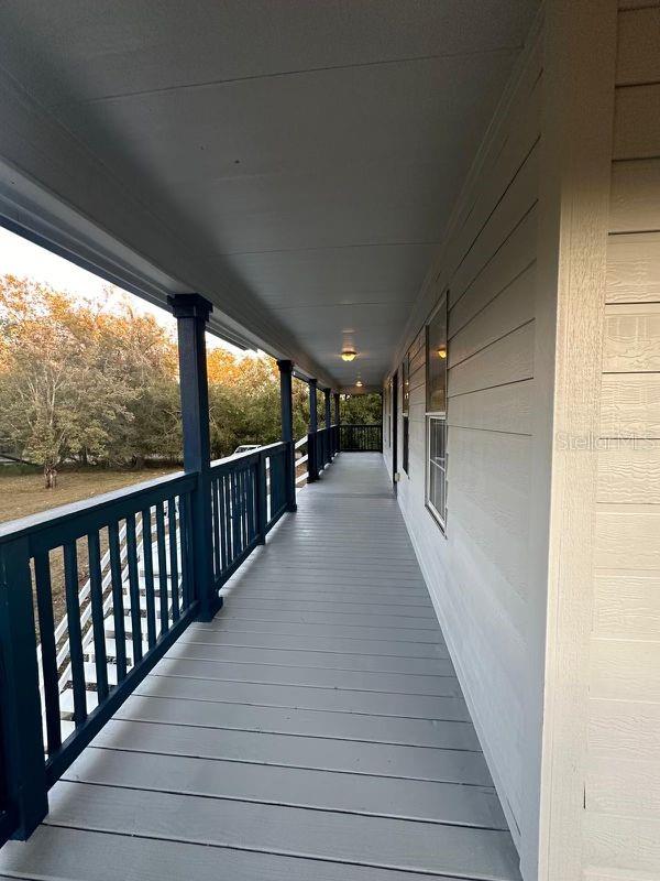 wooden deck with covered porch