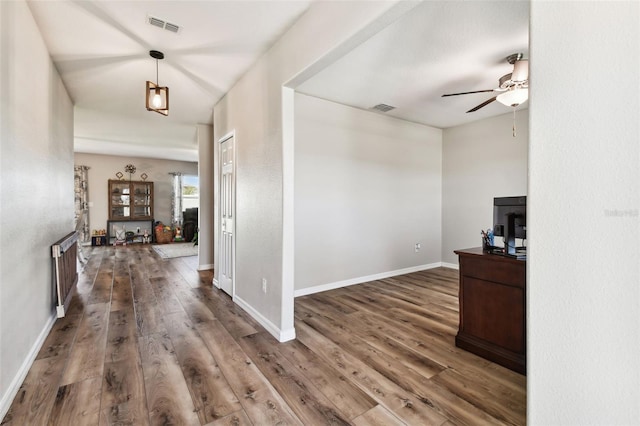 interior space featuring dark wood-type flooring