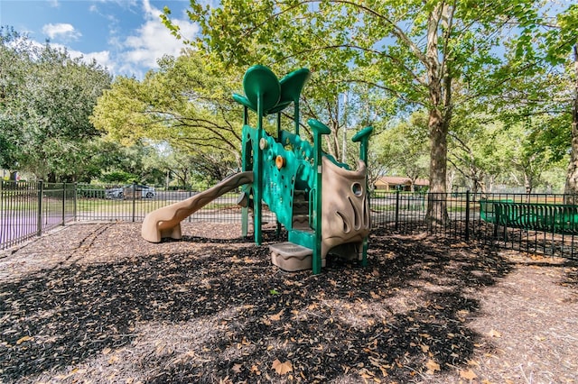 community play area featuring fence