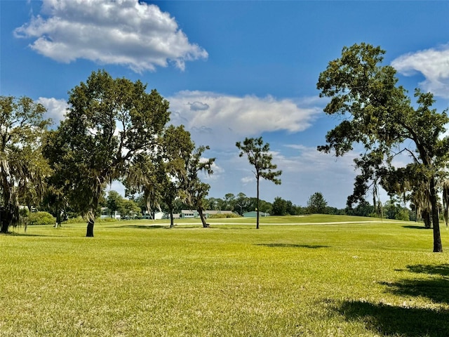 view of property's community with a lawn