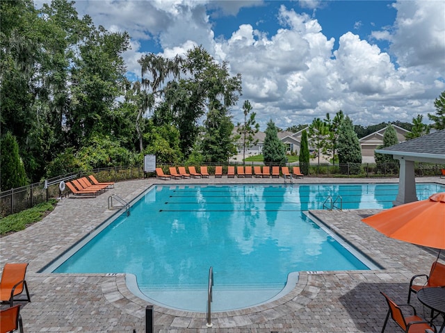 view of pool with a patio area