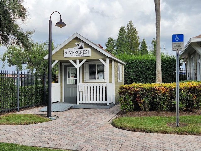 exterior space with covered porch