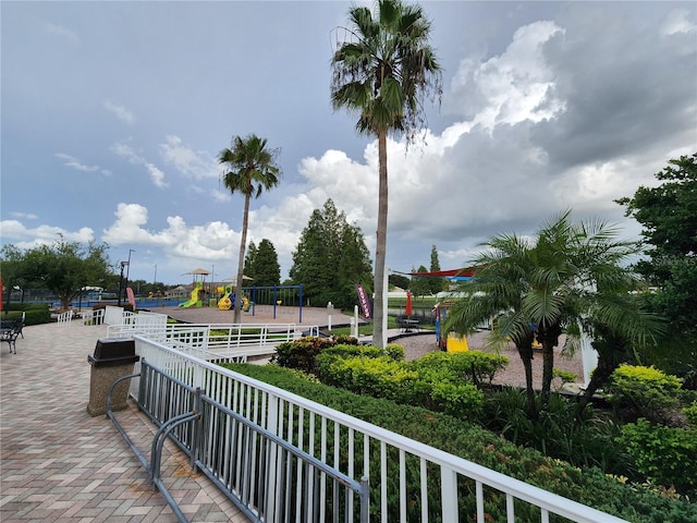 view of community featuring a playground